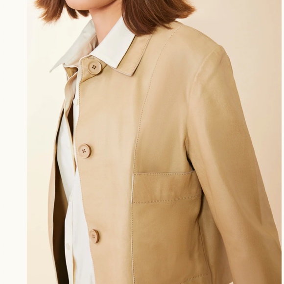 Jakett SIMONA Vintage Leather Jacket in SAND Sz M NWT - Picture 1 of 16